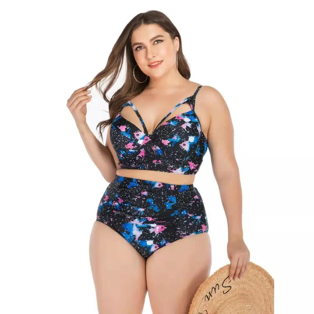 

Black Sexy Bikinis 2019 stars Print Swimsuit Backless Female Swimsuit Plus Size Swimwear Women Bikini swimsuit Biquini