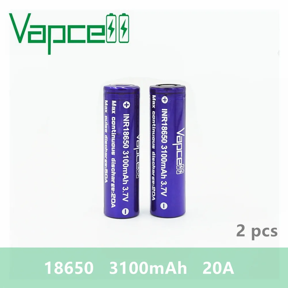 Бесплатная доставка 2 шт Vapcell 18650 3100mah 20A аккумуляторная батарея 3 7 V Высокая