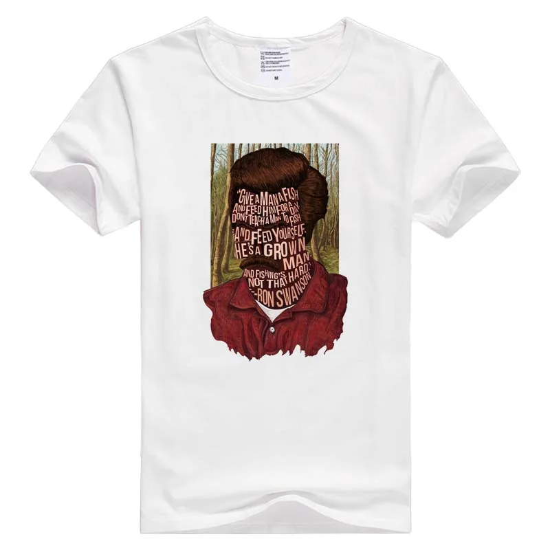 Мужская и женская футболка с коротким рукавом Ron Swanson удобные повседневные
