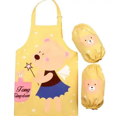 Cartoon Animals Children Baby Todders Waterproof Sleeveless Painting Smock Bibs Apron Cotton Feeding Baberos Bavoir Clothing | Детская