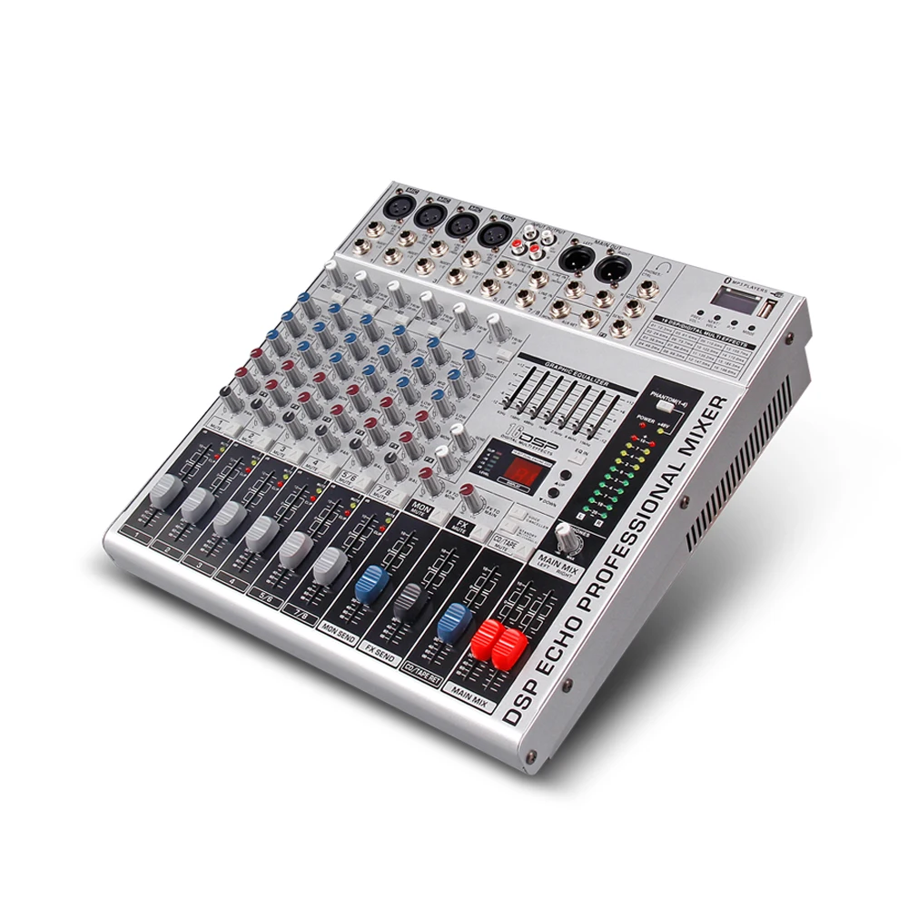 G-MARK GMX800 Профессиональное аудио Смеситель консоли музыка dj Studio 8 каналов 4 моно 2 стерео 7 бренда эквалайзер 16 эффект USB play