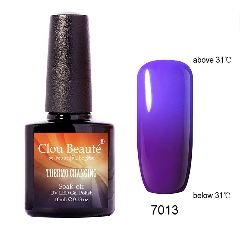 7013 Clou Beaute термо меняющийся Гель-лак для ногтей замачиваемый УФ-Гель-лак для ногтей УФ/светодиодный температурный Гель-лак стойкий лак - Цвет: 7013