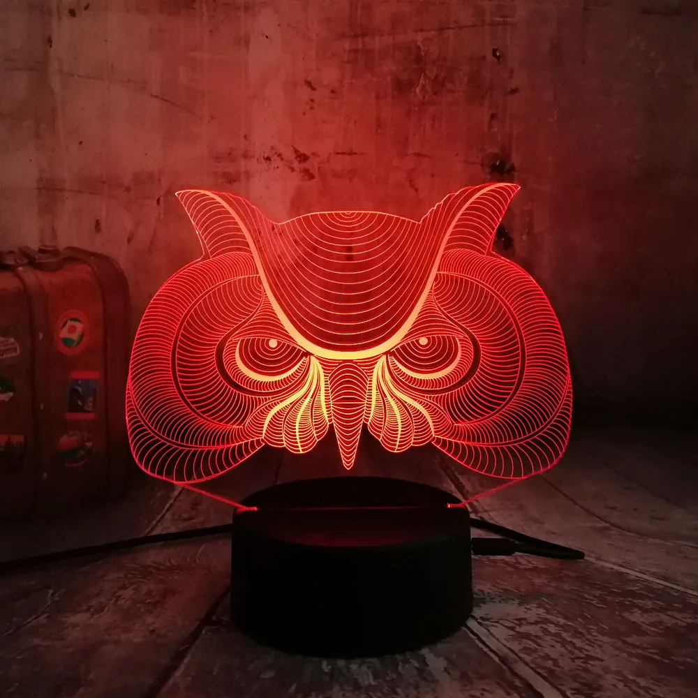 Amroe 3D Сова Лава Lampara Детский день мультфильм ночной Светильник LED градиент
