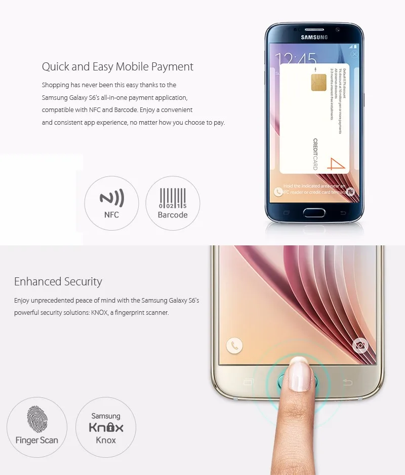 Разблокированный мобильный телефон samsung Galaxy S6 G920V/S6 G920F/S6 Edge G925F 5,1 дюймов 16,0 Мп 3 ГБ ОЗУ Восьмиядерный LTE NFC Android