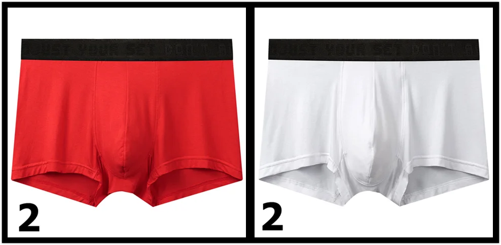 2pcs red 2pcs white EVES 4 шт. супер удобные трусы-боксеры мужские эластичные дышащие Мужское нижнее белье боксеры дизайнерские Экстра мешочек мужские трусы Homme - Цвет: 2pcs red 2pcs white
