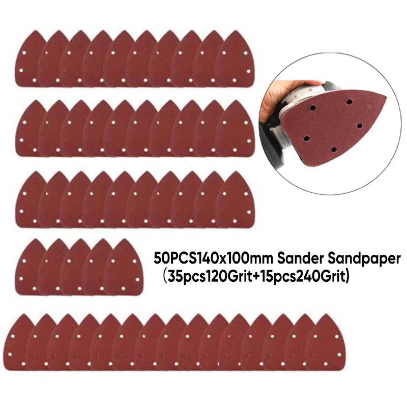 

50pcs/Set 120/240 Grit Sanding Pads Sheet Sandpaper Mouse Detailing High Quality