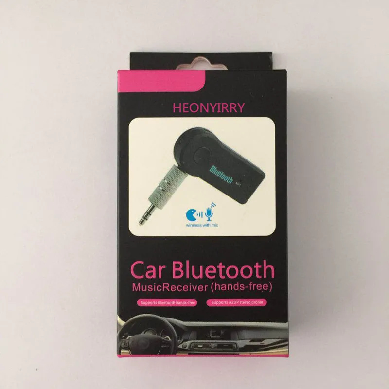 With retail box Aux аудио Bluetooth ресивер стерео Aptx 3,5 мм разъем беспроводной адаптер для наушников динамик Автомобильная Музыка громкой связи с микрофоном - Цвет: With retail box