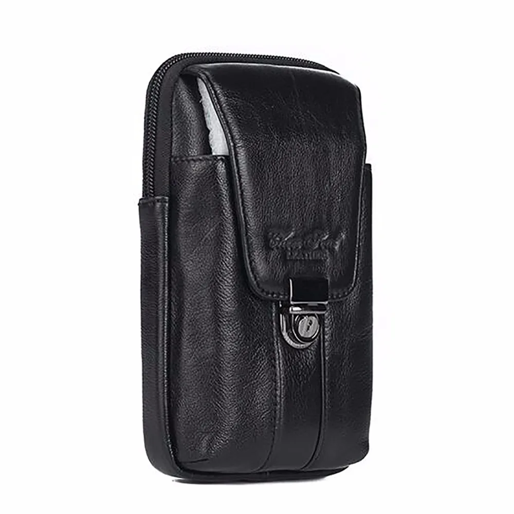 Высокое качество Для мужчин натуральной кожи поясная сумка петля ремень Мужской