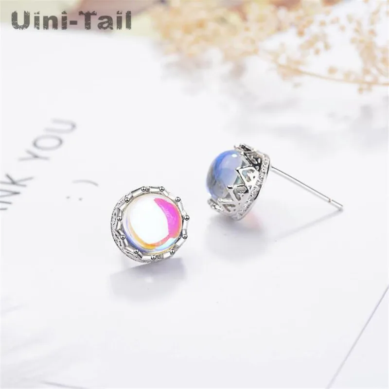 Серьги гвоздики Uini Tail из искусственного лунного камня с | Серьги-гвоздики -32963289164
