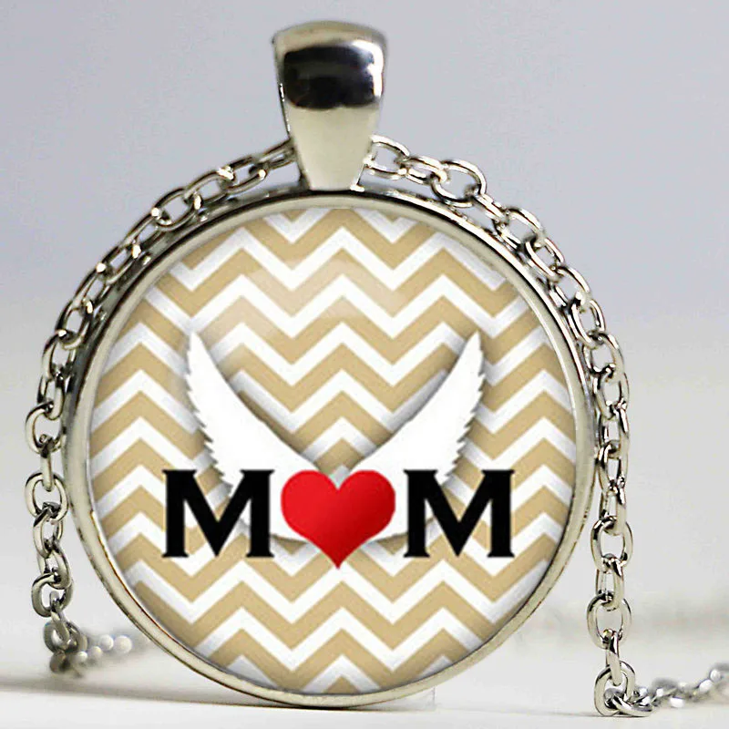 Necklaces &amp Pendants Mother Necklace Best Mom Glass Dome Silver Chain Happy Mother's Day | Украшения и аксессуары