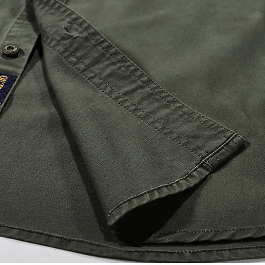Мужская рубашка Повседневная Camisa Masculina с несколькими карманами Топы новая Униформа летчика Военная Рубашка с длинными рукавами Мужская Повседневная рубашка