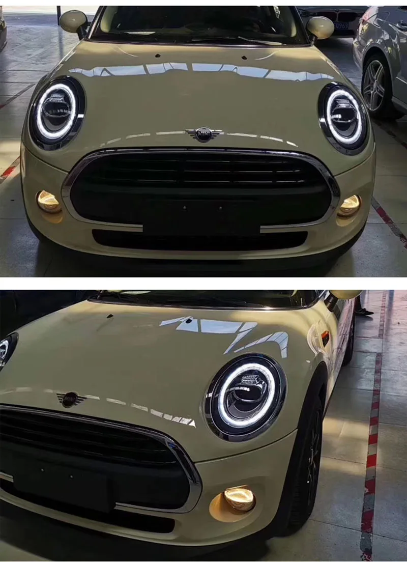 Автомобиль для 2013- Mini F56 cooper головной светильник s для F56 все светодиодный головной фонарь Angel eye светодиодный DRL передний светильник Би-светодиодный объектив динамический поворот