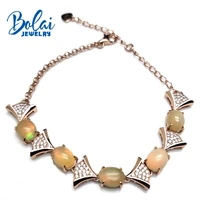 bolaijewelrynatural multicolotr opal gemstone bracelet 925 sterling silver fine jewelry women daily wear party best gift box