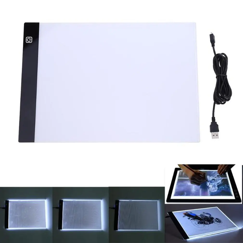 Intelligent Dimming A4 LED Artist Thin Type Stencil Drawing Board Light Tracing Table Pad Cartoon Copy Desk Fashion Trendcy 2019 |