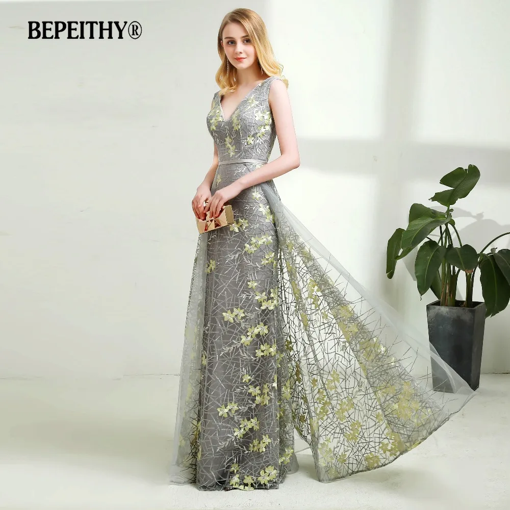Vestido Longo кружевные Длинные Выпускные платья с v-образным вырезом 2021 Новый дизайн