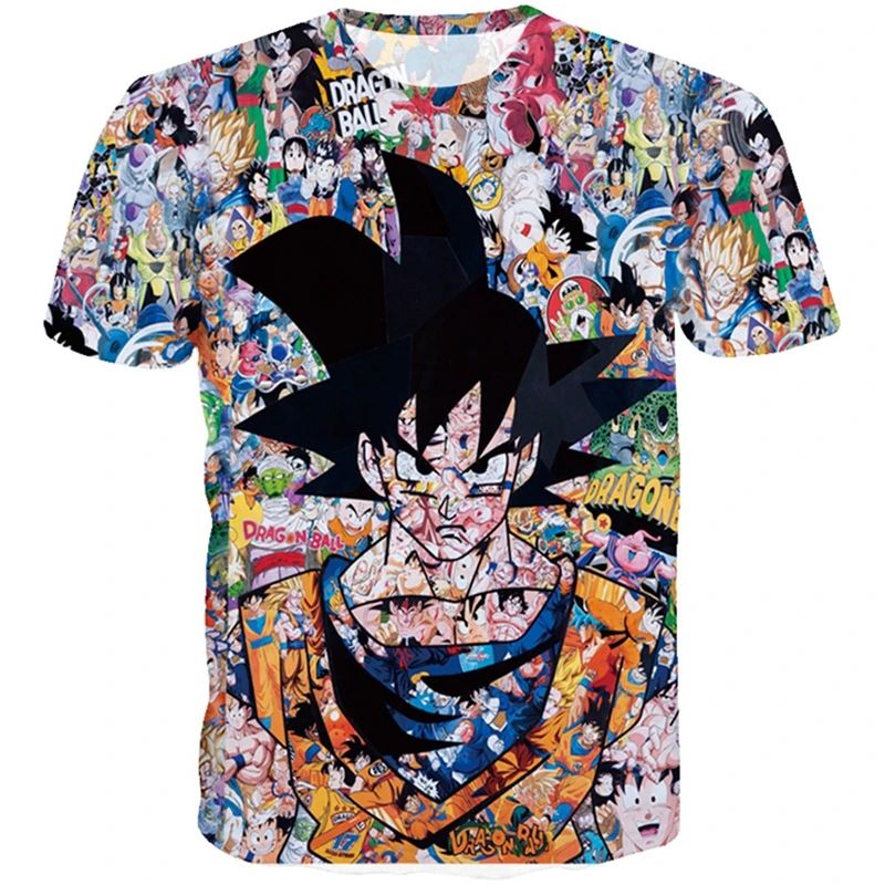 Футболка Dragon Ball 3D для мужчин футболки аниме Harajuku Goku Z летние с принтом мужские и