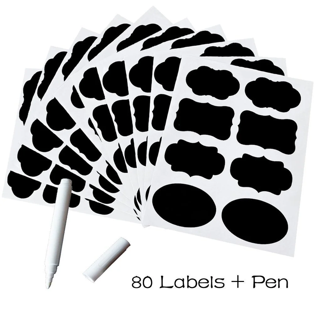 Этикетки для меловой доски 80 наклеек этикетки с меловым маркером маркировки