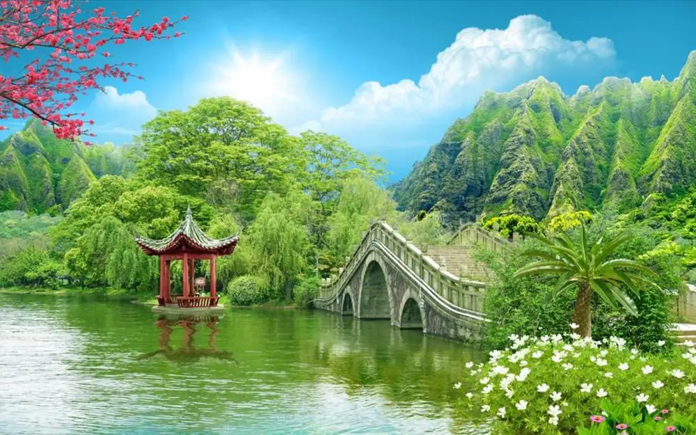 

Background wall wallpaper roll size 2019 arch bridge For any room wallpaper tv wall paper mural 3d