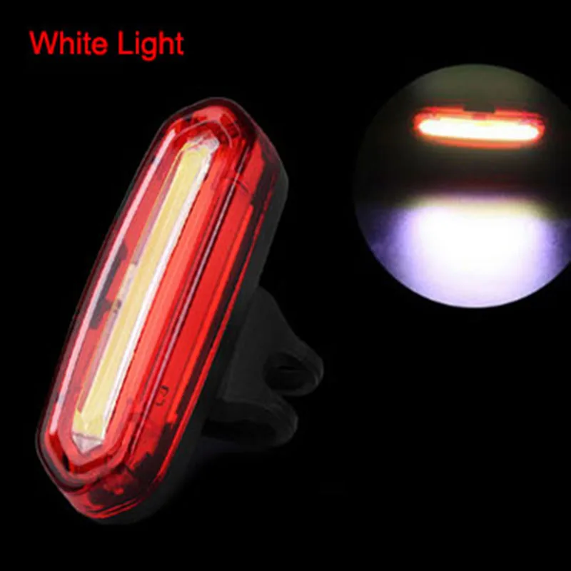 White Light Водонепроницаемый задний светильник для верховой езды, задний светильник, фонарь, светодиодный, Usb, заряжаемый, для горного велосипеда, велосипедный задний светильник, задний фонарь, велосипедный светильник - Цвет: White Light
