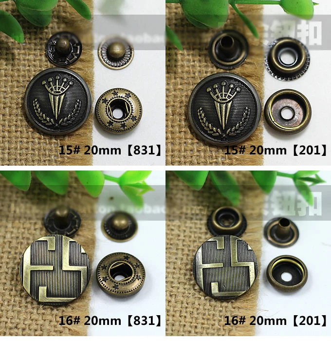 vintage design DIY metal snap button set leather craft clothes handmade bags accessories 50sets/lot | Дом и сад
