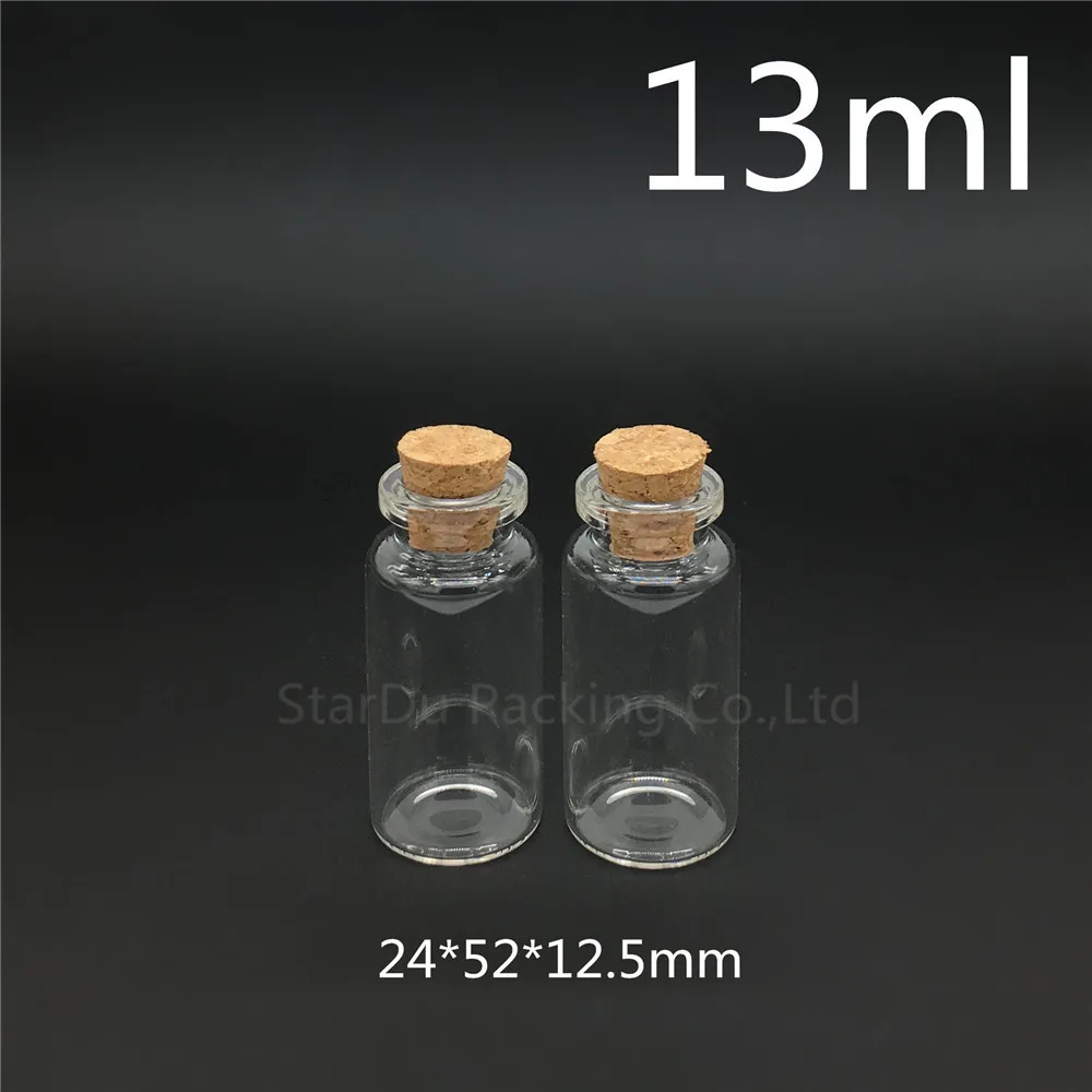 

500pcs/lot 13ml 24*52mm Wishing Glass Bottle With Cork ,High-quality 13cc Glass Vials Display Bottle Wholesale