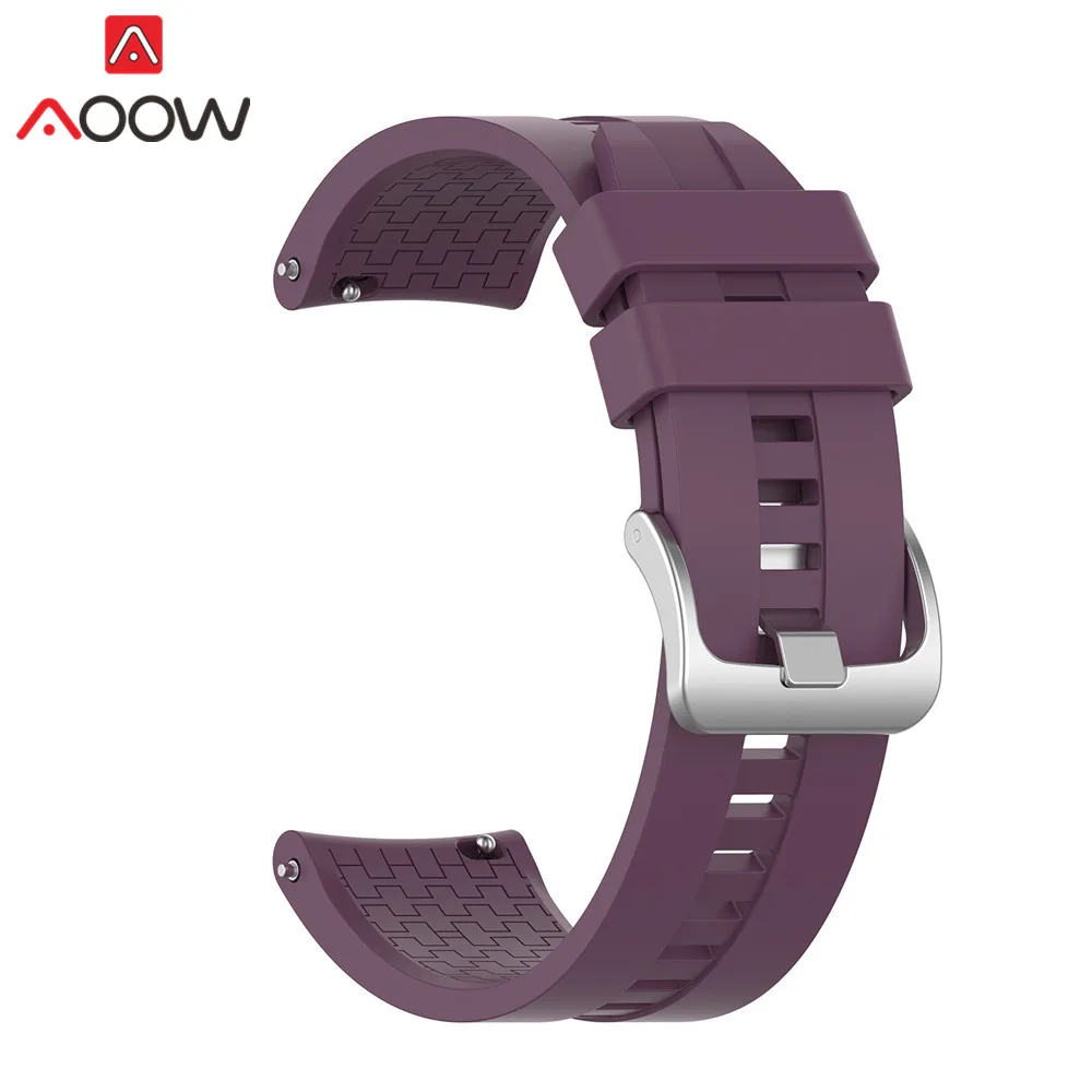 Purple 22 мм силиконовый ремешок для часов huawei Watch GT 2 Active/элегантный 42 мм 46 мм Honor Watch волшебный, резиновый спортивный браслет - Цвет ремешка: Purple