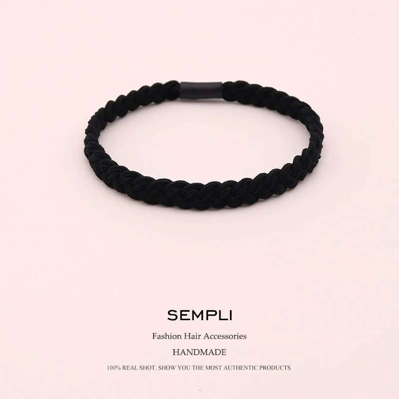 Sempli, Женская эластичная лента для волос, головная повязка, богемные плетеные эластичные резинки для волос для детей, эластичная резинка для волос, заколка для волос, аксессуары