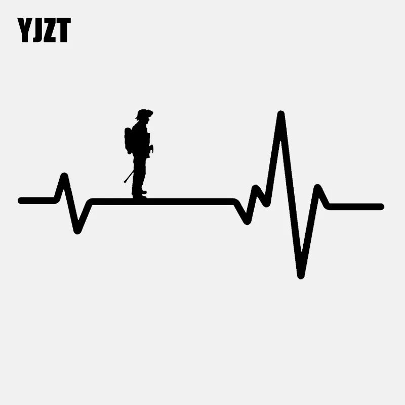 YJZT 16 2 см * 7 5 пожарный профиль шлем сердцебиение линия винил черный/серебристый