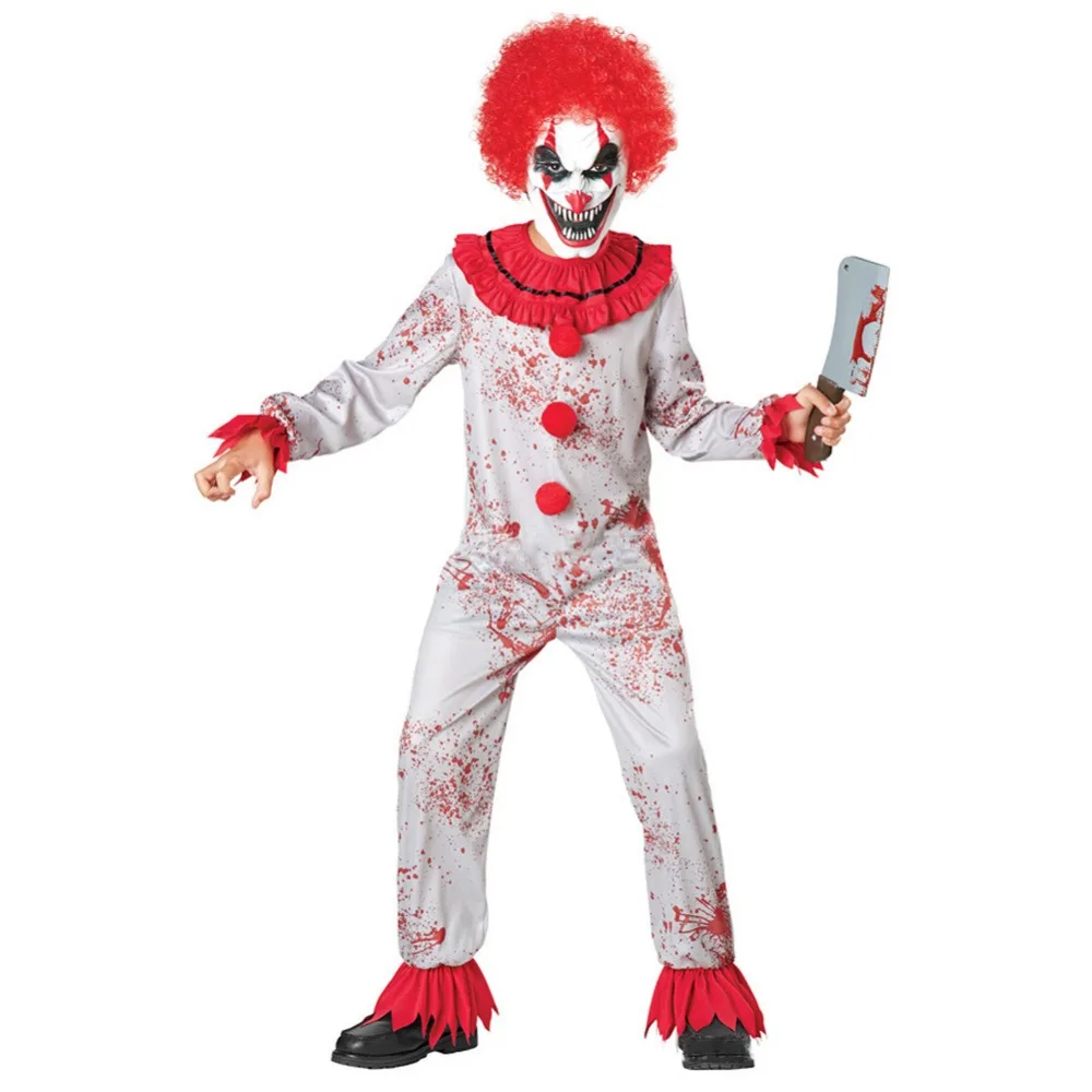 Костюмы клоунессы для мальчиков Pennywise косплей маскарад Вечерние ролевых игр