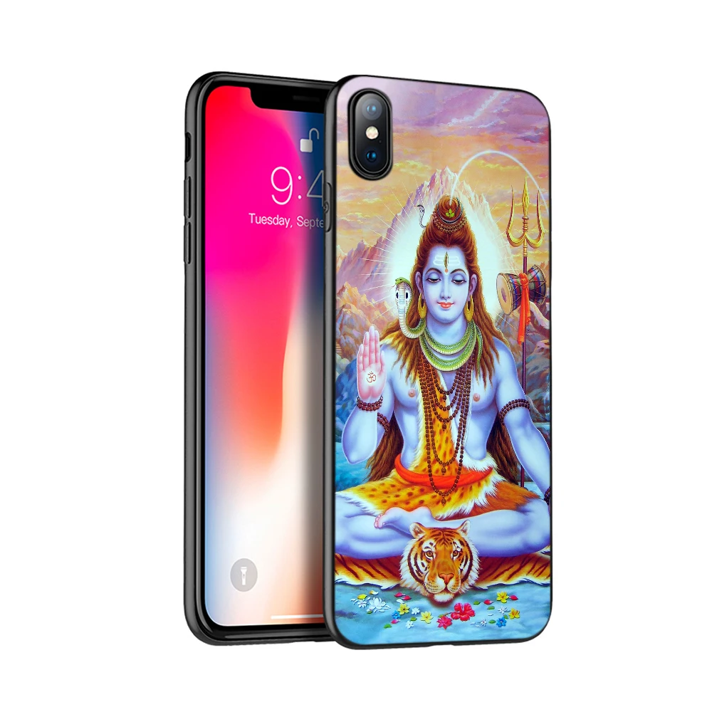 Черный чехол ТПУ для iphone 5 5s se 6 6s 7 8 plus x 10 XR XS 11 pro MAX силиконовый чехол Властелин Шива индуистский Бог Будда Индия махакал - Цвет: 17951