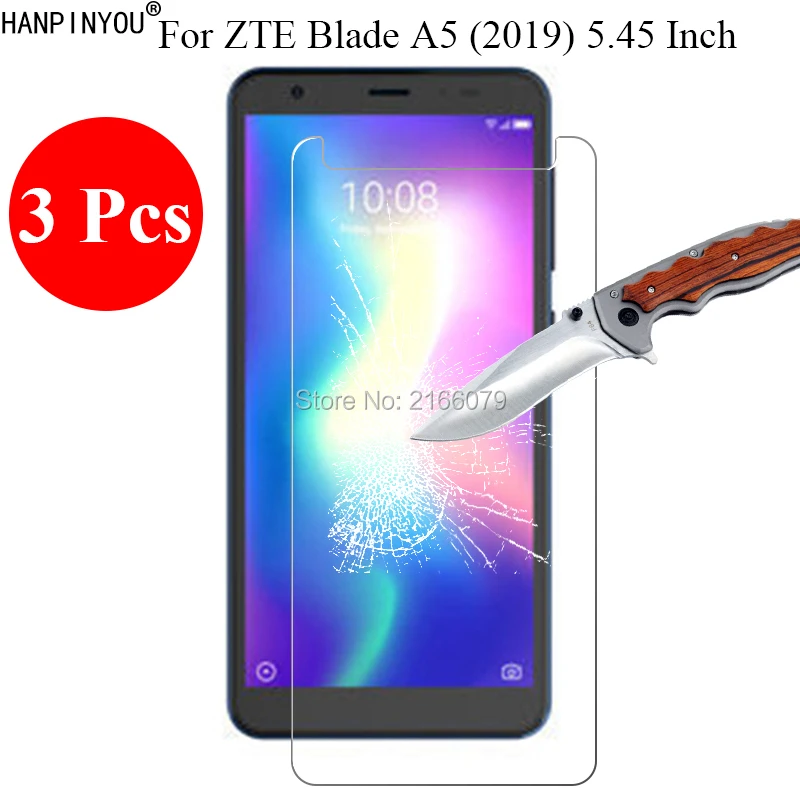 3 шт./лот закаленное стекло 9H 2.5D защита экрана от ударов для ZTE Blade A5 (2019) защитная
