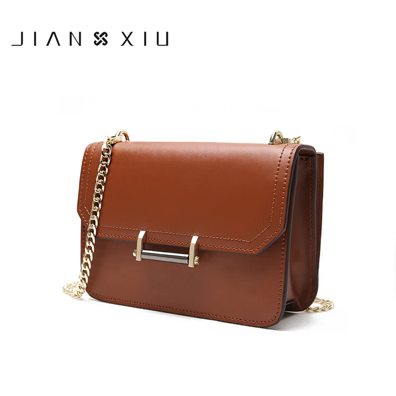 

JIANXIU Brand Women Messenger Bags Female Shoulder Crossbody 2019 New Chain Purse Small Split Leather Tote Clutch Bag Two Colors