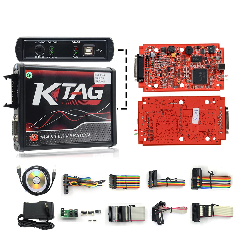 Онлайн мастер красный KESS V5.017 V2.47+ KTAG V7.020 V2.23 нет жетонов лимит KESS 5,017+ K-TAG K тег 7,020 Программист ECU