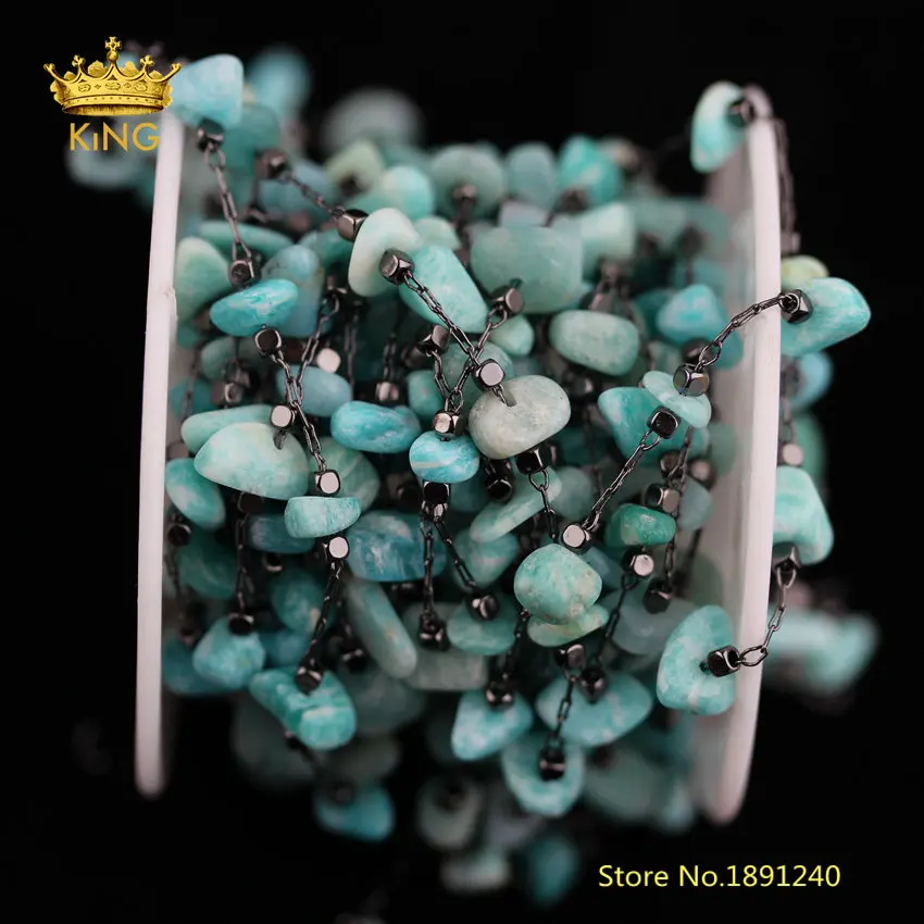 

10 Stones choice,5meter Gunmetal Charms Copper Plated Chip Loose Beads Rosary Chains Findings Jewelry Crafts Chokers Bulk HX206