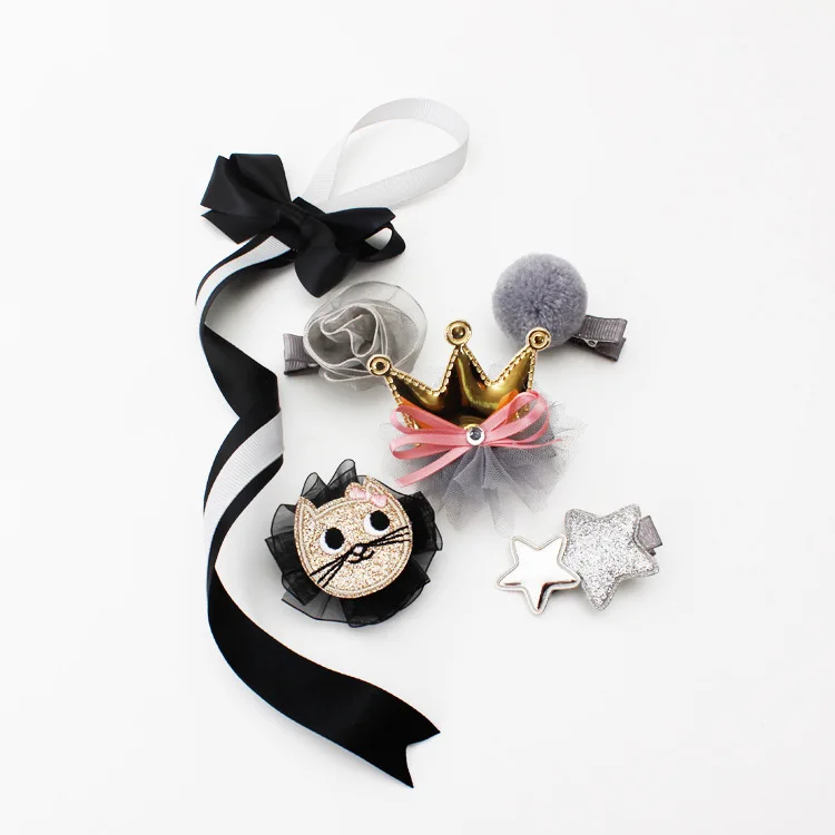 Дети принцесса детей хлопок диадема коронки бантом мяч шпильки ребенка тиара