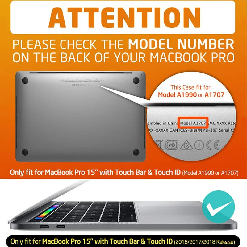 Для MacBook Pro 15 чехол с сенсорной панелью/Touch ID (2019 2018 2017 2016) A1990/A1707 i Blason тонкий жесткий