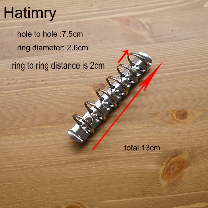 Hatimry A7 big rings 2.5 cm clip notebook 6holes sliver color for DIY size binder school suppliers | Канцтовары для офиса и