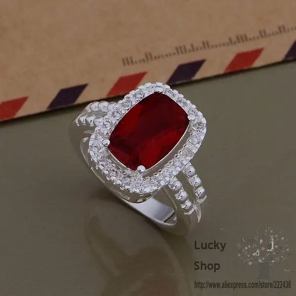 Серебряное кольцо AR708 925 пробы модные ювелирные изделия из серебра яркий красный