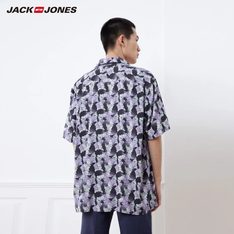 Мужская рубашка с короткими рукавами JackJones из 100% хлопка в контрастном стиле E |