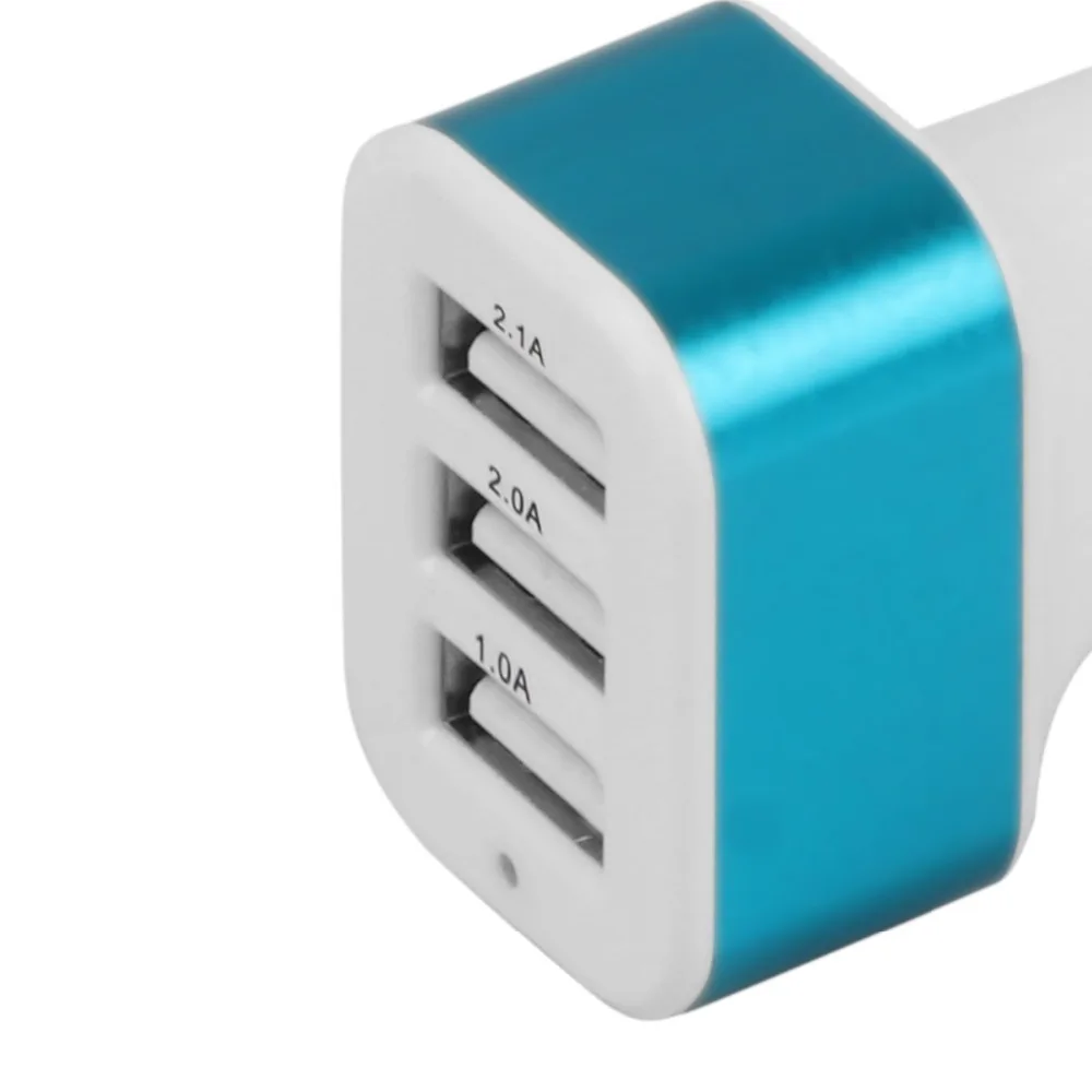 KOOYUTA Универсальное USB Автомобильное зарядное устройство 3 порта автомобильное зарядное устройство адаптер автомобильный прикуриватель 2.1A 1A для iPhone 8 LG htc samsung