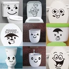 Наклейки на унитаз с забавным лицом, настенные водонепроницаемые Стикеры для спальни, гостиной, ресторана