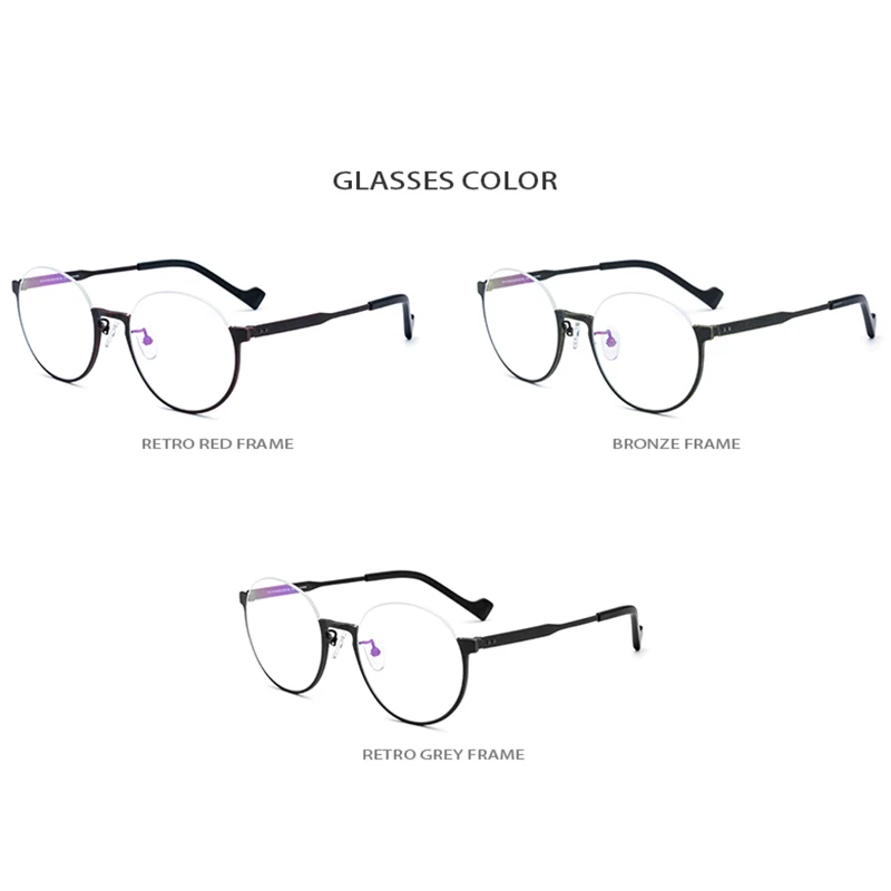 Чистый титан оправа для очков Мужская Ретро круглая оптическая Оправа