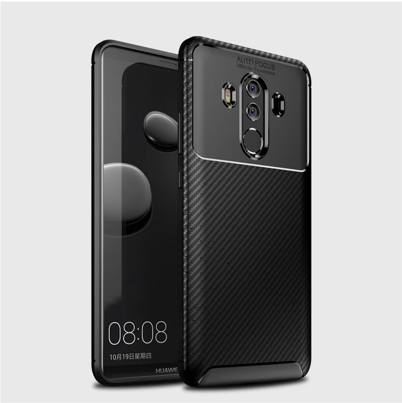 Black Uftemr чехол для телефона huawei mate 10 Pro из углеродного волокна матовый противоударный Мягкий ТПУ силиконовый чехол-накладка для mate 10 противоударный чехол - Цвет: Black