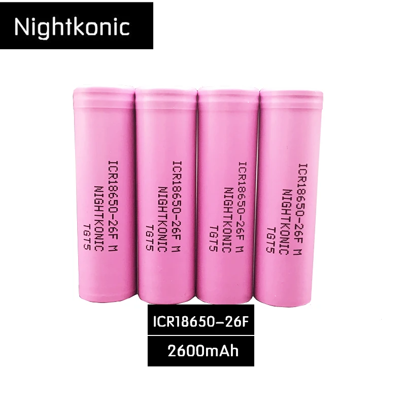 Оригинальный NIGHTKONIC 2 шт./лот 3 7 В 2600 мАч литий ионная 18650 аккумуляторная батарея