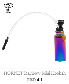 HORNET Different Pattern Hookah Shisha Smoking Pipes Glass Water Pipe 120MM Metal Tobacco Pipes Long Glass Mouth Filter