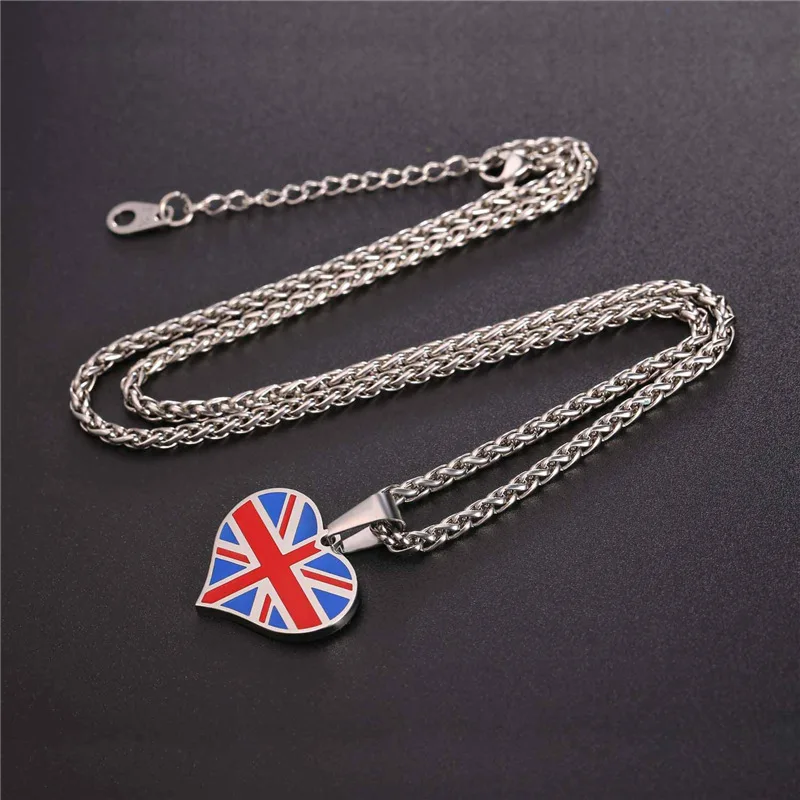 Ожерелья и кулоны Collare с флагом Великобритании золотистого цвета из нержавеющей