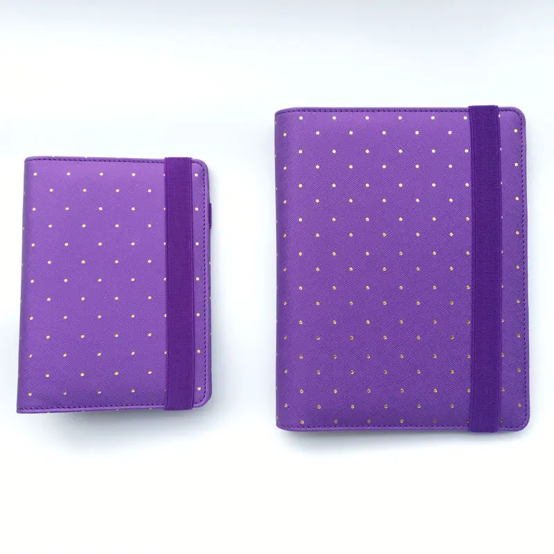 YIWI Agenda фиолетовый блокнот A5 A6 A7 кавайный планировщик Сделай сам Дневник милый школьный стационарный ноутбук в Белый Золотой горошек s dokibook