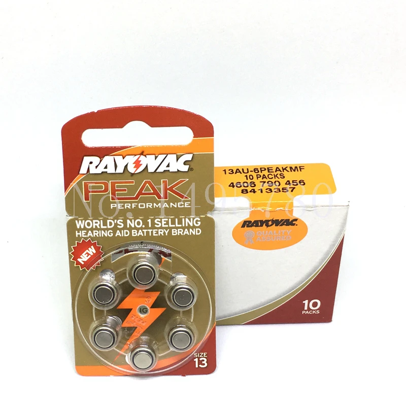 60 PCS Новая цинковоздушная 1,45 V лучевой пик батарейки для слуховых аппаратов A13 13A 13 P13 PR48 Аккумулятор для слухового аппарата для слуховых аппаратов