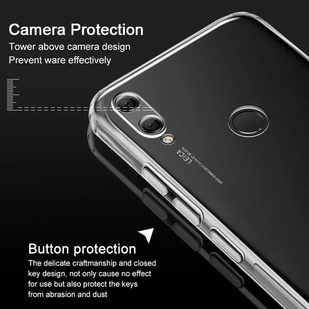 Мягкий прозрачный чехол из ТПУ для Huawei Y9 2018 P20 Lite Pro P9 P8 P10 Y3 ii Y5 2017 |