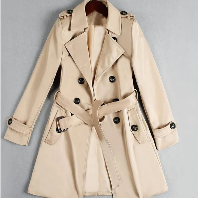 Ветровка женская двубортное с поясом длинное 2019|women overcoat|women overcoat fashionnew spring autumn |